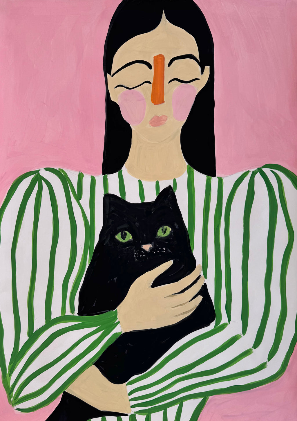 Kvinne med katt