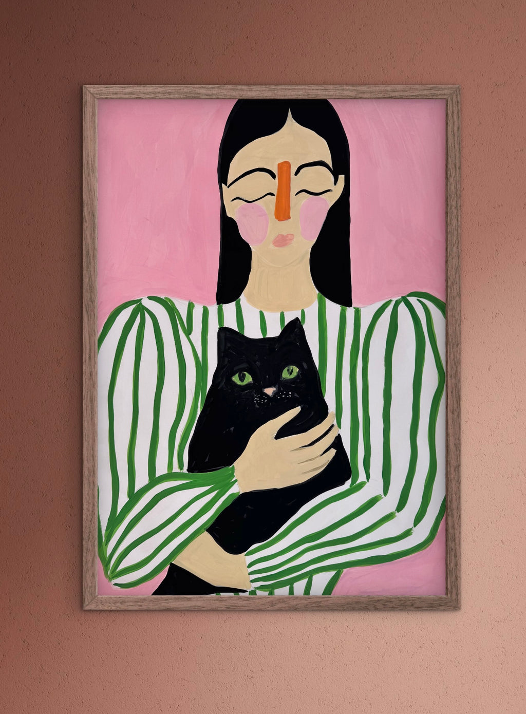 Kvinne med katt