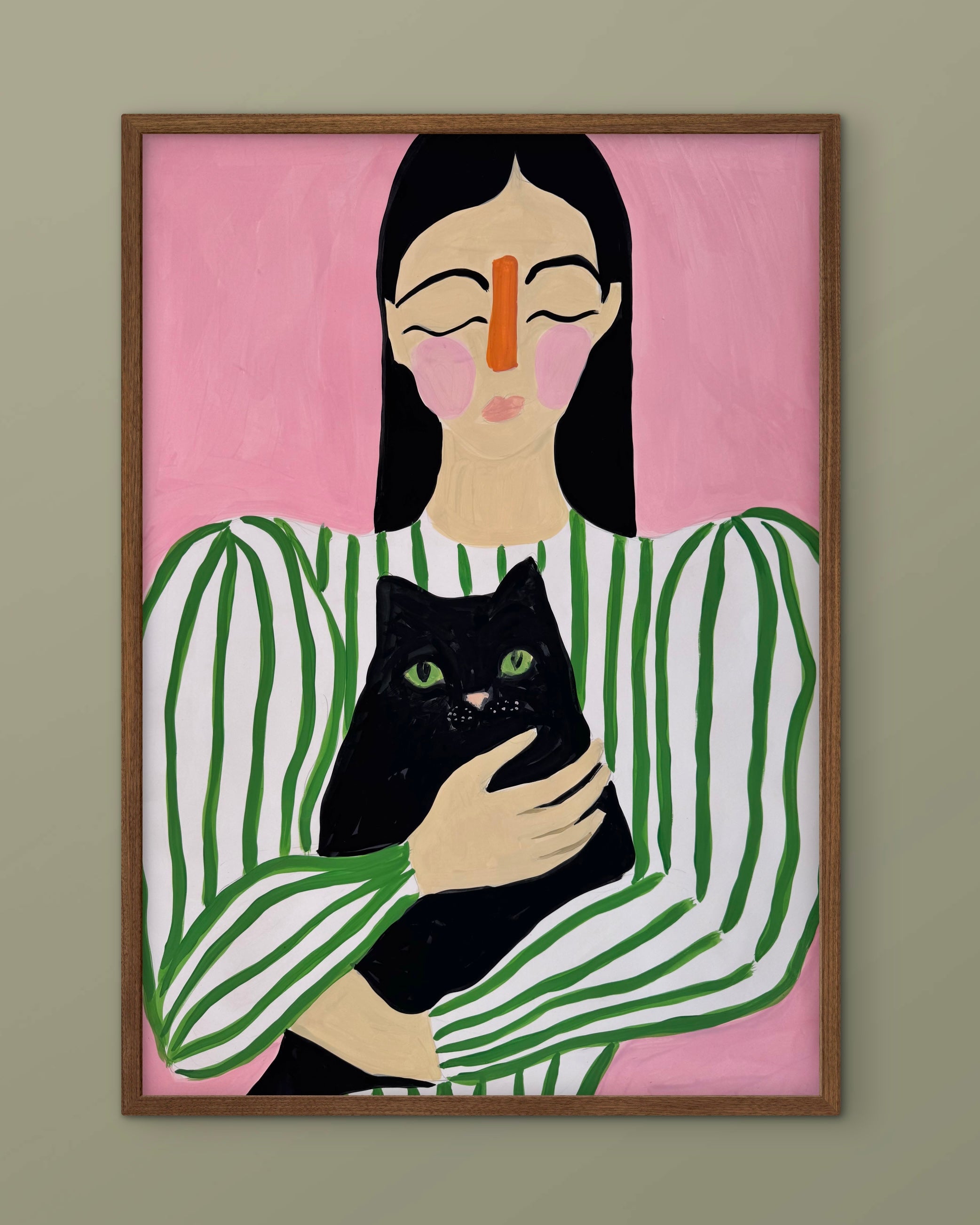 Kvinne med katt