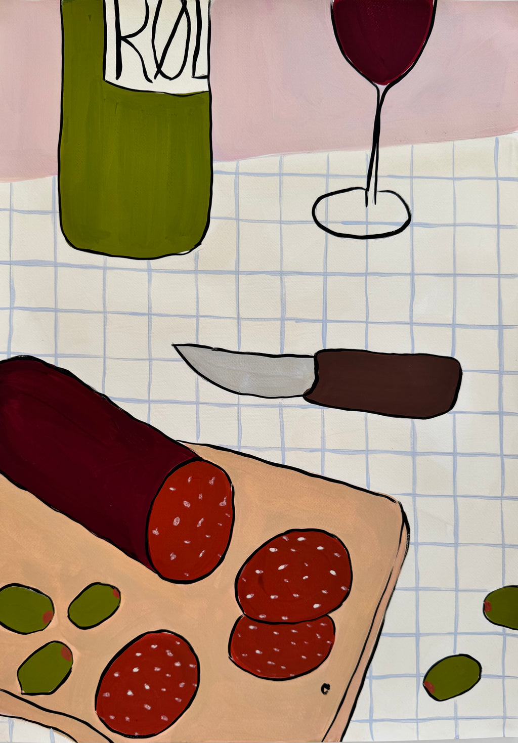 Rødvin og pølse